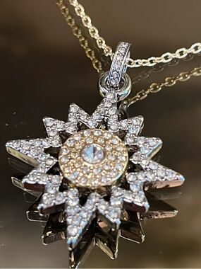 Mixed Metal Starburst Necklace